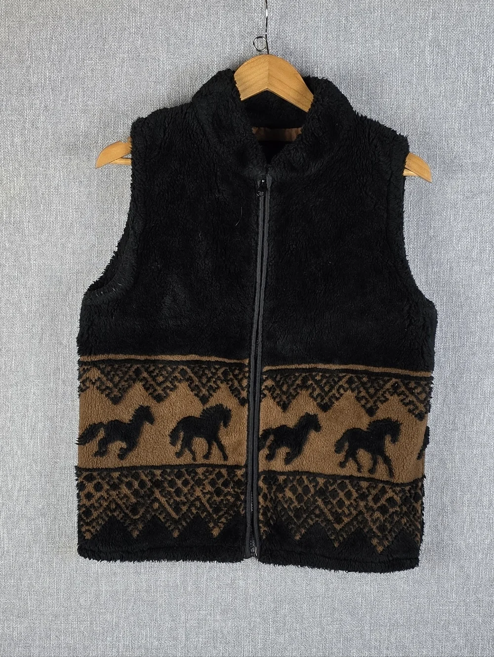 Bear Ridge Outfitters Black/Tan Vest Vintage Womens Sz S Made In U.S.A. - Picture 2 of 5